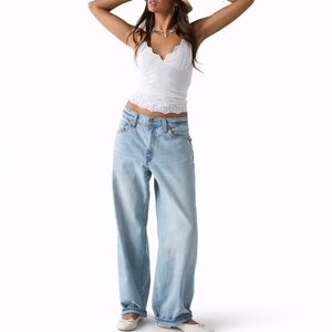 Levi’s Baggy Dad Jeans Pick Sides Light Wash Relaxed Straight 26x32 NWT